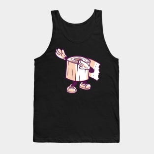 Dabbing Toilet Paper Roll Funny Social Distancing FaceMask for Teens Men Boys Tank Top